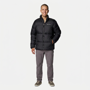Veste matelassée alternative pour homme, respirante, séchage rapide, polaire 360g, fermeture éclair, isolée, manteau d'hiver, col montant, à capuche, coupe classique - Product Image 1