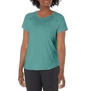 Conception personnalisée pour femmes T-shirts en polyester vierge 100% Polyester Sport T Shirt Plain Solid Color O Neck Slim Fit Short Sleeve T Shirt - Product Image 4