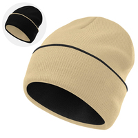 Gorro de Punto Acrílico Suave y Cálido de Invierno, Gorro de Punto Reversible con Logotipo Personalizado, Fabricante de Gorros