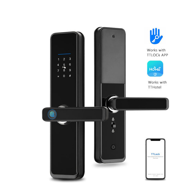 Serrure Intelligente Biometric Digital Fingerprint Keyless Smart Door Handle Lock Electronic Keypad TTlock Door Handle Lock