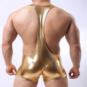 情趣皮革摔跤背心内衣性感大码男式同性恋内衣紧身衣连体衣男式乳胶内衣 S <span class=keywords><strong>M</strong></span> L XL - Product Image 3