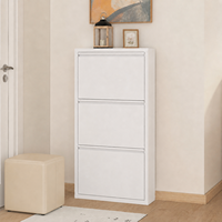 ASSOC 3 4 Armoire à chaussures en acier à tiroirs rabattables, étagère de rangement nordique, écologique, murale, ultra-mince, design moderne pour salon
