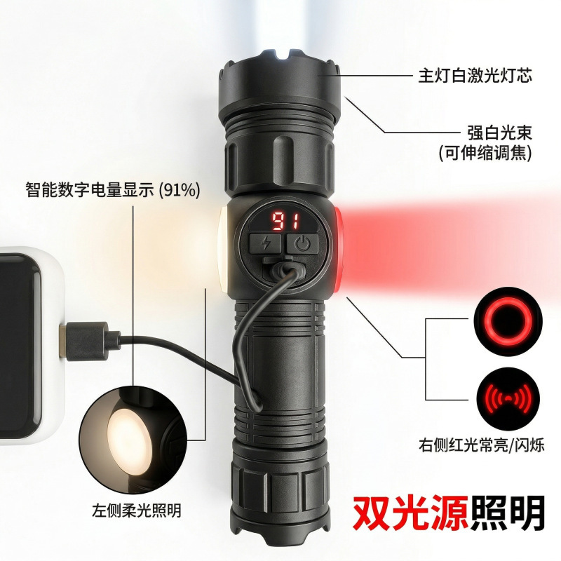 Lumière laser blanche améliorée double face