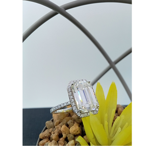 Anillo de Compromiso y Matrimonio de Oro Sólido de 14K con Diamante de Corte Brillante Cultivado en Laboratorio VVS, 3 Quilates, Certificado, Joyería de Lujo para Mujer - Product Image 5