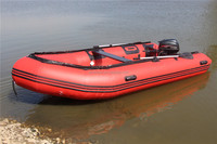 Bateau de pêche gonflable en caoutchouc en gros avec plancher pneumatique en PVC et moteur pour la mer