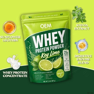 Poudre de Protéine de Lactosérum à Marque Blanche OEM Saveur Citron Vert 25g Protéines Faible Teneur en Sucre Mélange d'Enzymes Digestives Favorise la Croissance Musculaire - Product Image 6