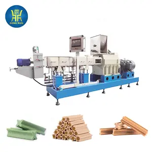 automatic pet chew dog treats snack food making machinery dog chewing gum extruder machine equipment plant