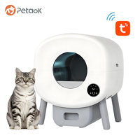 Bac à litière autonettoyant pour chat 65L, toilette automatique intelligente pour chat avec contrôle par application, anti-éclaboussures, nettoyage à une touche pour chats d'intérieur