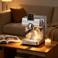Machine à café expresso semi-automatique électrique Barista CB2 pour infusion à froid, en aluminium, avec réservoir d'eau transparent amovible, 20 bars, pour hôtel