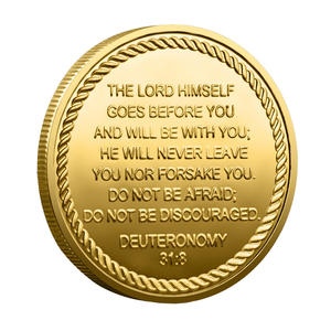 库存纪念币纪念币锚形基督宗教锌合金圆形工艺礼品定制3D浮雕UV印刷免费设计 - Product Image 3