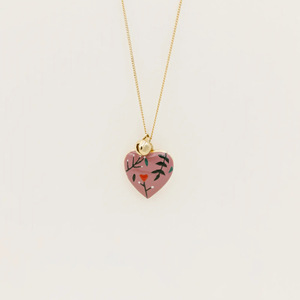 Openable Pendant Enamel <strong>Print</strong> 18K Gold Plated Necklace Gift Mom Heart Photo <strong>Locket</strong> Necklace - Product Image 3