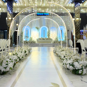 SMOOTH A pair LED Metal Road Light Tree with Crystal Beads - Wedding Walkway Arch <b>Stand</b> - Product Image 4