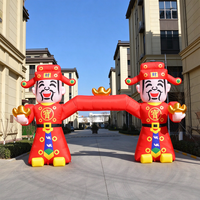 Arche gonflable professionnelle double du Dieu de la Richesse en tissu Oxford, décoration pour événements et fêtes du Nouvel An chinois