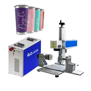 High efficiency CO2 laser marking machine wood tumbler water bottle engraving machine with cup rotary