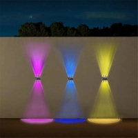 Lampe Solaire LED de Paysage, Applique Murale Solaire d'Extérieur Étanche à Éclairage Haut et Bas