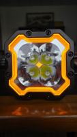 Phare de travail LED carré 130W 5 pouces 4 lentilles DRL ambre pour camion, SUV, voiture 12V 36V