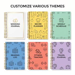Cuaderno Espiral <span class=keywords><strong>A5</strong></span> al por Mayor, Diseño Personalizado, Agenda, <span class=keywords><strong>Libreta</strong></span> de Tapa Dura con Espiral para Bodas y Lectura - Product Image 1