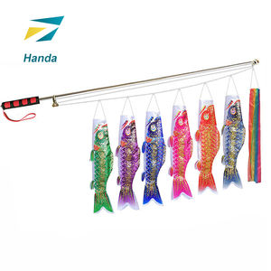 Bannière 3D à fanion de carpe dorée Drapeau de guide touristique de carpe dorée en polyester et soie Beau décor pour poisson japonais Hefeng - Product Image 1