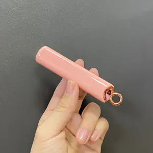 new design lovely elegant white lipstick tube pink empty tube lipstick lip balm stick tube square cute packaging with key ring