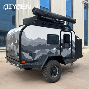 Lujo Mini lágrima fibra de vidrio aluminio viaje remolque duradero RV Camper aventuras al aire libre todoterreno camión Camper móvil - Product Image 6