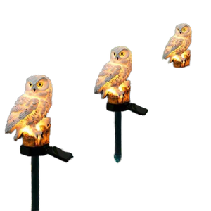 IP65 Waterproof Solar Garden <b>Lights</b> Cartoon Resin <b>Owl</b> Animal Landscape Decoration Elegant <b>Night</b> Lawn Ground Stake Decorations - Product Image 1