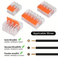 Kit de connecteurs rapides pour fils de cuivre 2P 3P 5P, boîtier de terminaison mixte en PC pour éclairage LED et connexions efficaces