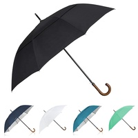 Parapluie de golf à manche en bois incurvé personnalisé de qualité supérieure grand auvent coupe-vent avec impression de logo personnalisée idéal