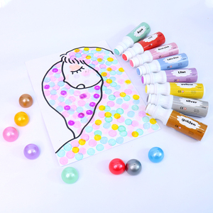 Marcadores de Puntos Brillantes No Tóxicos Personalizables de 8 Colores, 60 ml, Punta de Esponja de 18 mm, para Pintar y Dibujar con Purpurina - Product Image 3