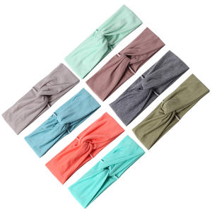 Diademas con Nudos de Color Sólido para Mujer, Elásticas de Spandex y Algodón, Estilo Casual Europeo Americano, Accesorios para el Cabello - Product Image 1