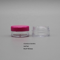 Cilindro claro 5g cremas PS contenedores 5ml de boca ancha ronda PS plástico cosméticos cuidado de la piel de la loción con Rosa tornillo tapa