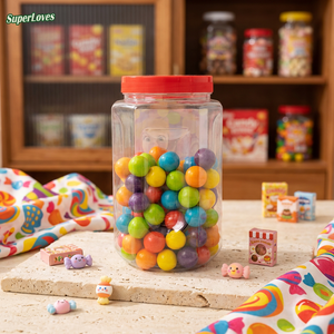 SuperLoves Lot <span class=keywords><strong>de</strong></span> 50 bonbons à mâcher colorés en forme <span class=keywords><strong>de</strong></span> bulles, saveurs <span class=keywords><strong>de</strong></span> fruits assorties, en pot, prêts à consommer, pour fêtes d'enfants, vente en <span class=keywords><strong>gros</strong></span> - Product Image 5