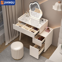 Prix d'usine, design ultra-minimaliste, coiffeuse d'angle, grand espace de rangement, miroir de coiffeuse, table à maquillage