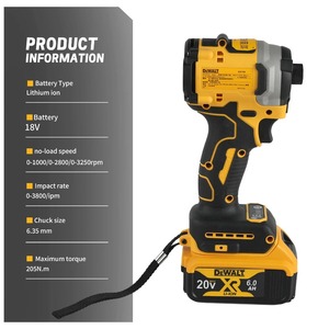   Visseuse à chocs DCF850 20V, couple de 205 Nm, interrupteur marche/arrêt, pour vissage et serrage de boulons, atelier de construction - Product Image 2