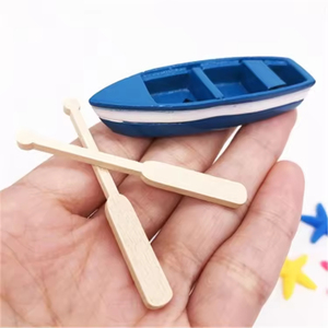 Miniatura de <span class=keywords><strong>Barco</strong></span> de Resina Azul con Remos Dobles, Modelo de Mini <span class=keywords><strong>Barco</strong></span> para Decoración de Micropaisajes, Escenas de Playa y Océano - Product Image 4