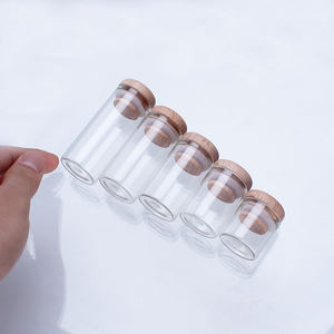 Frasco de vidrio transparente de 1oz 30ml con tapa de madera Botella de té pequeña botella vacía botellas de embalaje de azafrán - Product Image 3