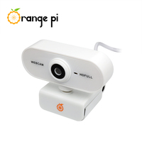 Kamera HD Mini Orange Pi 1080P Rotasi Horizontal 360 Derajat Antarmuka USB Mikrofon Analog Kompatibel dengan Win XP/7/8/10 IOS 10x10x10