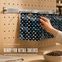 Sac en PE refermable résistant à l'humidité avec fermeture éclair à motif cœur/étoile pour le rangement de bijoux et l'emballage de cadeaux