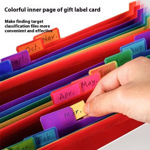 12 24 Pockets Expanding <b>File</b> <b>Folder</b> PVC Organizer Portable PP Document Pouch Colorful Tabs A4 Size Home Office - Product Image 3