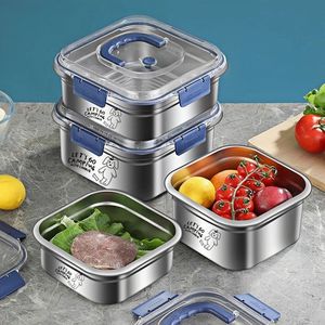 Stainless Steel Food <b>Storage</b> Container 800-1000ml Airtight Refrigerator <b>Box</b> Microwave Safe Outdoor Lunch <b>Box</b> - Product Image 1