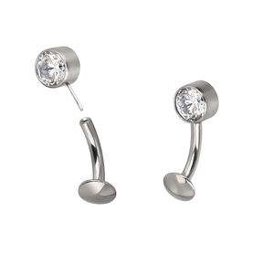 Wholesale Titanium Threadless Push in Belly Button Ring With Convex Base Post Push <b>Pin</b> Style Fashion Piercing Body Jewelry - Product Image 4