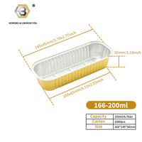 200ml Conteneur jetable en papier d'aluminium Plateau à pain coloré Emballage de qualité alimentaire pour la cuisson
