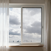 El marco base de diseño de la ventana corredera es una ventana de plástico con ventana corredera de vidrio de doble capa de PVC blanco