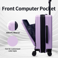 Valises de voyage d'affaires, gagnantes du prix Red Dot Design Award, ensembles de bagages rigides à ouverture frontale, violet, 18''20''24''28''