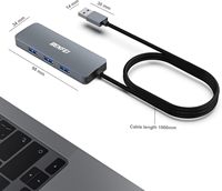 BENFEI USB 3,0 Hub 4 puertos, concentrador USB ultradelgado con cable extendido de 1 metro, compatible con MacBook, Mac Pro, Mac Mini, iMac