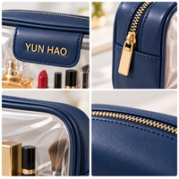 Sac de Cosmétiques Transparent à Grande Capacité avec Logo Personnalisé, Motif en PVC Transparent, Fermeture Éclair, Étanche, Organisateur de Maquillage, Voyage