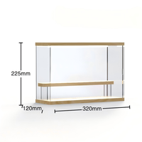 Étagères flottantes modernes en acrylique transparent poli avec éclairage LED, 1 à 4 niveaux, pour le rangement de cosmétiques, de maquillage, de objets de collection, vitrine d'exposition