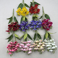 Fleur artificielle de haute qualité à 5 branches, motif flocon de neige parfumé, pour la décoration intérieure, vente en gros personnalisée en usine