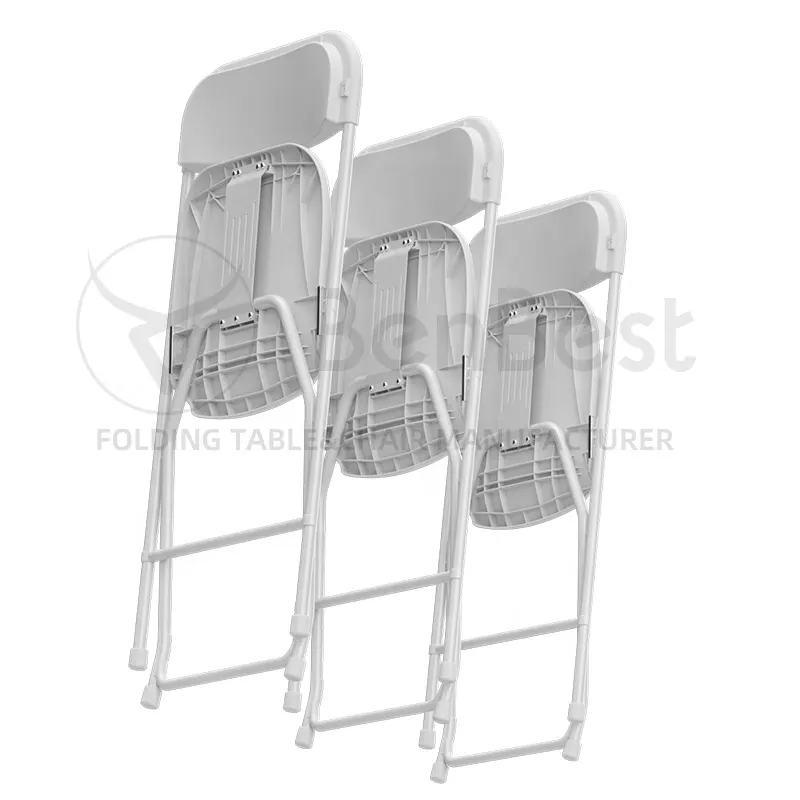 Benjia 45*45*80cm शीर्ष गुणवत्ता थोक foldable शादी घटना प्लास्टिक पटनी उद्यान कुर्सियों सफेद प्लास्टिक की तह कुर्सी के लिए