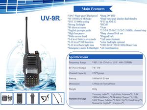 <span class=keywords><strong>Baofeng</strong></span> UV-9R <span class=keywords><strong>IP67</strong></span> không thấm nước Walkie Talkie UV-9R 5 Wát 1800 mAh VHF UHF cầm tay hai cách phát thanh - Product Image 6