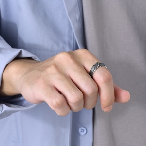 Vintage Stainless Steel Wing Finger <b>Ring</b> Jewelry Dainty Feather <b>Rings</b> <b>Men</b> - Product Image 3